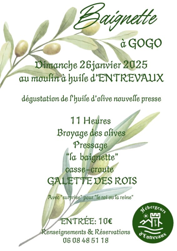 animation huile d'olive entrevaux